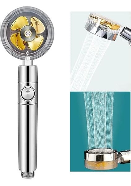 Turbo Pervaneli 360 Derece Döner Start Stop Tuşlu Duş Başlığı - Masaj Etkili Yüksek Basınçlı El Duşu fiyatları
