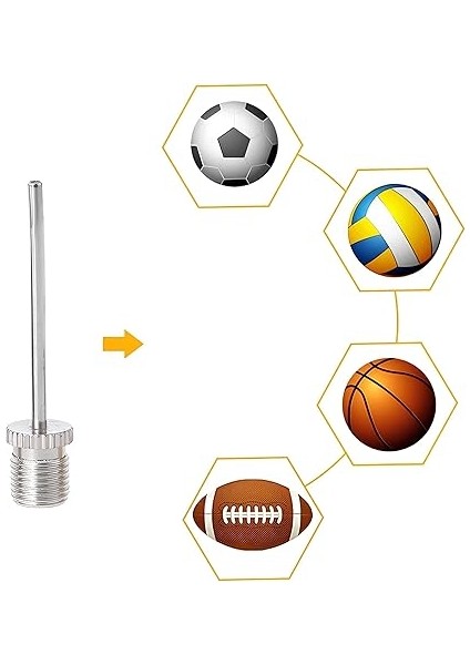 Top &amp; Bisiklet Şişirme Ucu Seti – Pompa Adaptör Hortumlu, Futbol Basketbol Voleybol Iğne Başlıklı, Şişme Oyuncak Uyumlu 4’lü Kit indirimleri