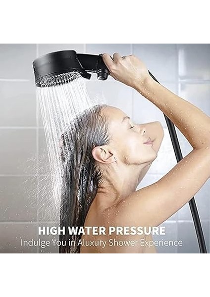Turbo Pervaneli Basınçlı Duş Başlığı Seti | 5 Fonksiyonlu Sprey Modu, Ergonomik Tasarım, 150 cm Esnek Hortum ve Mafsallı Tutucu, Yüksek Basınç Su Tasarruflu Duş Sistemi indirimleri