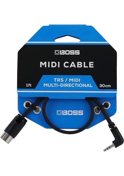 Bmıdı-1-35 – 30 cm – Yer Tasarrufu Sağlayan 3,5 mm Trs 5 Pinli Mıdı Kablo Üzerinde Çok Yönlü Fişler – Boss Pedalların Kaliteli Bağlantısı