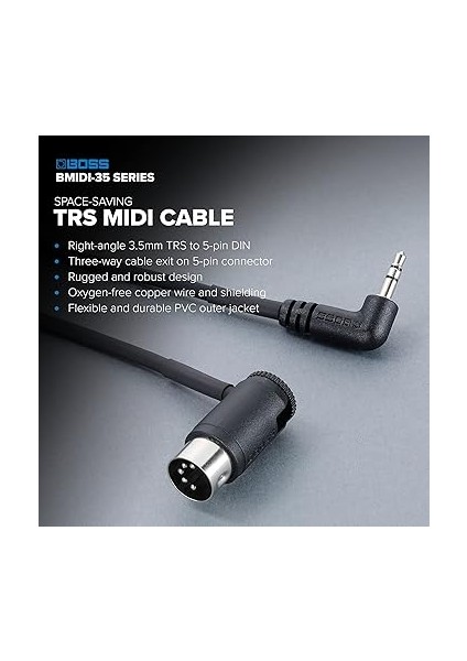 Bmıdı-1-35 – 30 cm – Yer Tasarrufu Sağlayan 3,5 mm Trs 5 Pinli Mıdı Kablo Üzerinde Çok Yönlü Fişler – Boss Pedalların Kaliteli Bağlantısı fiyatları
