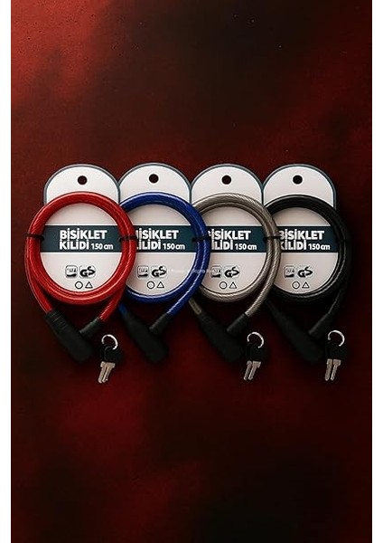 Yedek Anahtarlı Bisiklet Kilidi, Çelik Halatlı, Pvc Kaplamalı Dayanıklı Kilit, Motor, Bebek Arabası ve Seyyar Araba Için Uygun Güvenlik Kilidi (150 Cm) fırsatları