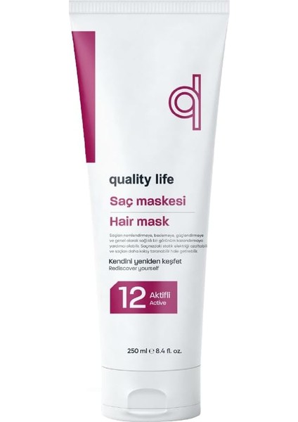 Life Ql 8 Aktifli Saç Maskesi, Yıpranmış ve Kuru Saçlar Için Besleyici Onarıcı