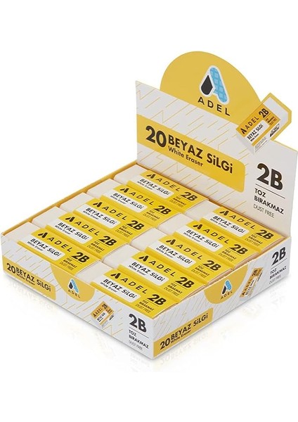 Soft Beyaz Dust-Free Silgi - Büyük Boy - 20 Adet