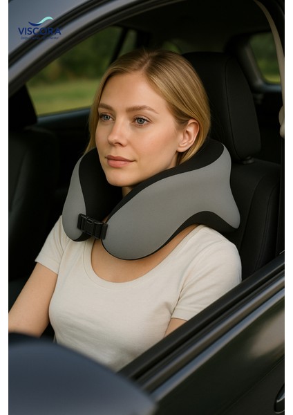 Ortopedik Visco Boyun Yastığı – Seyahat ve Ofis Kullanımı