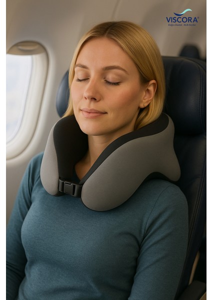 Ortopedik Visco Boyun Yastığı – Seyahat ve Ofis Kullanımı