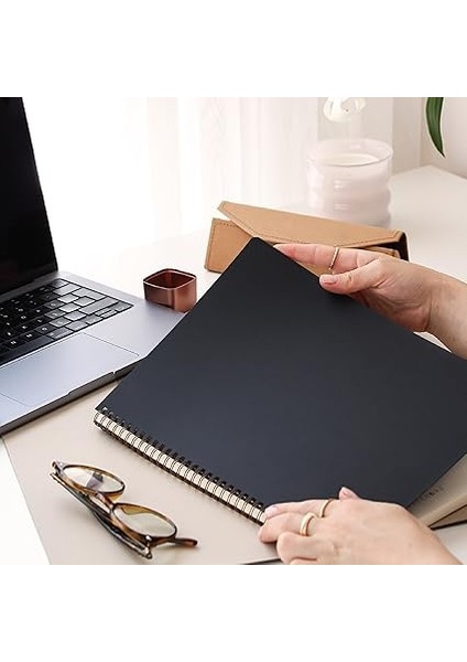 Siyah Kraft Karton Kapak 70 Yaprak 110 Gram Kareli Not Defteri indirimleri