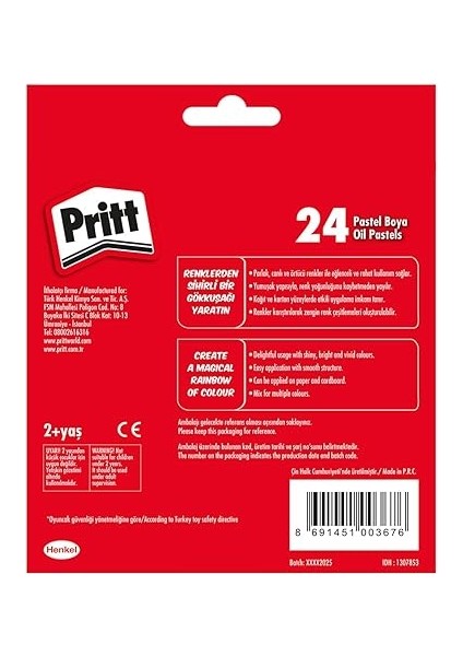 24'lü Pastel Boya - Karton Kutu fiyatları