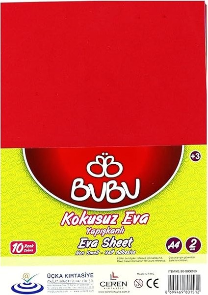 BU00100 A4 Yapışkanlı Eva 10 Lu modelleri