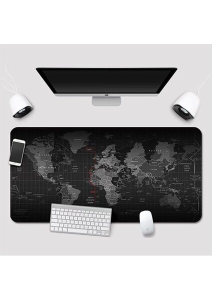 Büyük Boy 90X40 Xxl Dünya Desenli Mouse Pad Kauçuk Kaymaz Alt Taban, Yumuşak Kumaş Oyuncu Mousepad, Bilgisayar ve Dizüstü, Notebook Uyumlu fiyatları