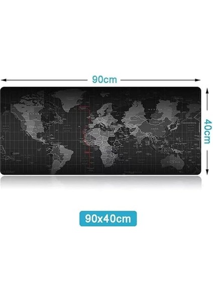 Büyük Boy 90X40 Xxl Dünya Desenli Mouse Pad Kauçuk Kaymaz Alt Taban, Yumuşak Kumaş Oyuncu Mousepad, Bilgisayar ve Dizüstü, Notebook Uyumlu modelleri