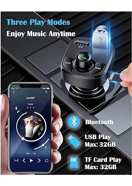 Otomatik Frekans Tanımalı Parazit Yok Fm Radyo Transmitter 3.1A Hızlı Şarj Micro Sd Bluetooth Mp3 Çalar Çakmaklık (GA02) fiyatları