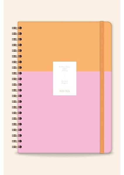 20X28 Spiralli Sert Kapak Lastikli Çizgili Not Defteri Pembe indirimleri