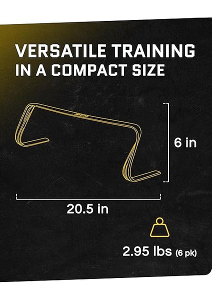 6x Ultra Dayanıklı Çeviklik Engelleri - Her Seviyedeki Atletler Için, 6'lı Paket 6 Inç Yüksekliğinde Engeller, Parlak Sarı Renk, Dayanıklı, Kompozit Malzemelerden Üretilmiştir, Kurulumu ve fırsatları