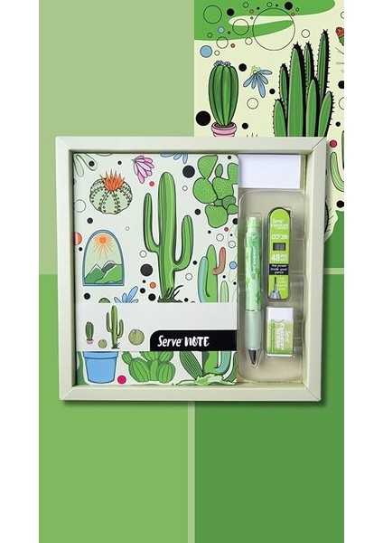 Defter Setı - Desenli Elma Yeşili Özel Kutuda fiyatları