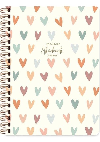 Color 16 * 23 Spiralli Akademik Ajanda - Kalp