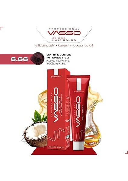Saç Boyası | Koyu Kumral Yoğun Kızıl | Genesis Hair Color 100 ml fiyatları