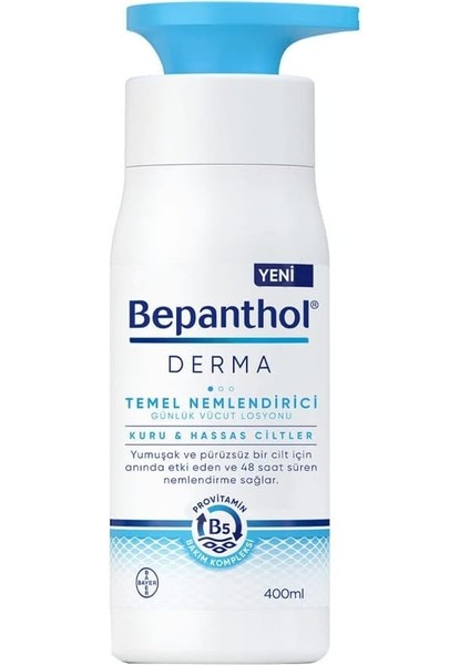 Derma Temel Nemlendirici Günlük Vücut Losyonu (400 Ml)