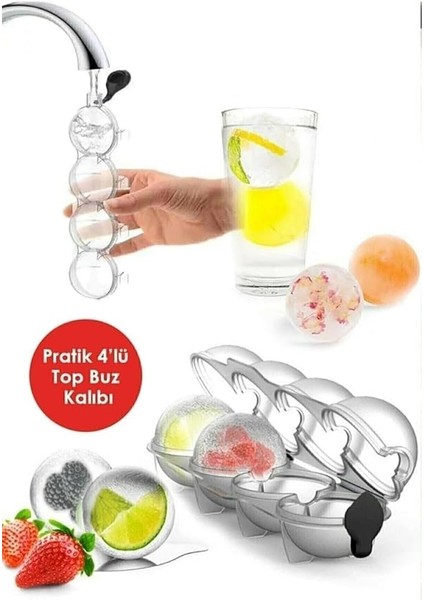 Home Silikon Buz Kalıpları (2 Li Set) Kapaklı Küre Buz Kalıbı ve Büyük Kare Buz Kalıbı &amp; Bpa Içermez (Küre Buzluk Modeli Asortidir) fiyatları