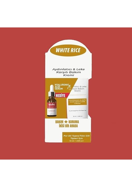 Rice Aydınlatıcı &amp; Leke Karşıtı Bakım Kremi Bakım ve Koruma Ikisi Bir Arada Özel Paket fırsatları