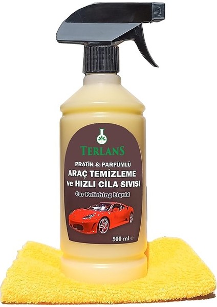 Araç Temizleyici Parlatıcı Hızlı Cila | Boyalı Alan &amp; Plastik Aksam | Parfümlü | 500 ml Sprey + Mikrofiber Bez modelleri