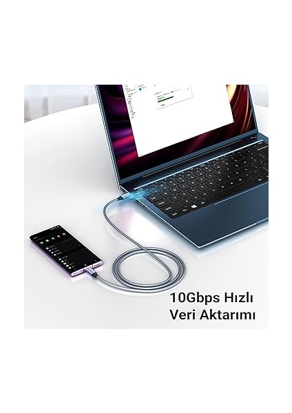 USB 3.1 Type-C Pd 100W 5A 10GBPS 4K 60Hz Destekli Kablo 1 Metre modelleri
