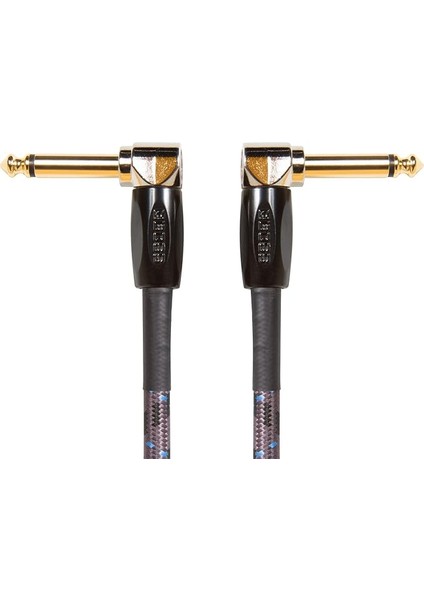 BIC-1AA Studio Grade Instrument Cable, Patch/pedal Kablosu, Sağ Açılı 1/4 Inç Konnektörler, 1 Ft/30 cm Uzunluk