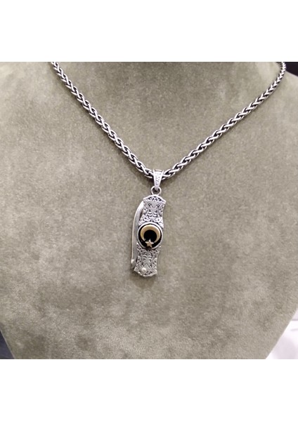 925 Ayar Gümüş Ay Yıldız Detaylı Kolye Ucu -Şık Tasarım (Zincirsiz) modelleri