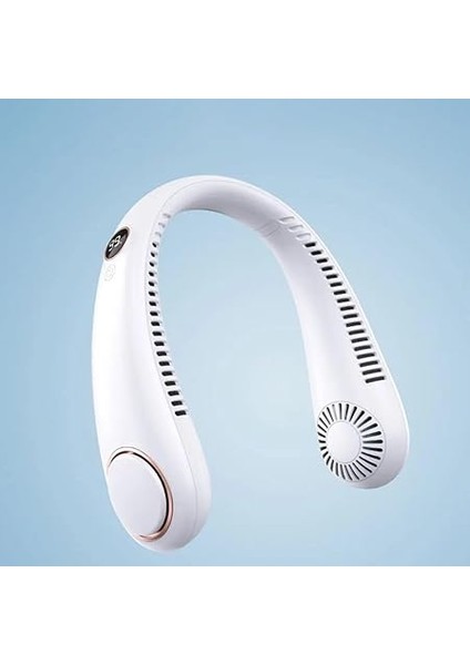 Nesil Boyun Askılı Giyilebilir Mini Fan 5 Kademeli Dijital Göstergeli Boyun Fanı Soğutucu Vantilatör Beyaz fiyatları