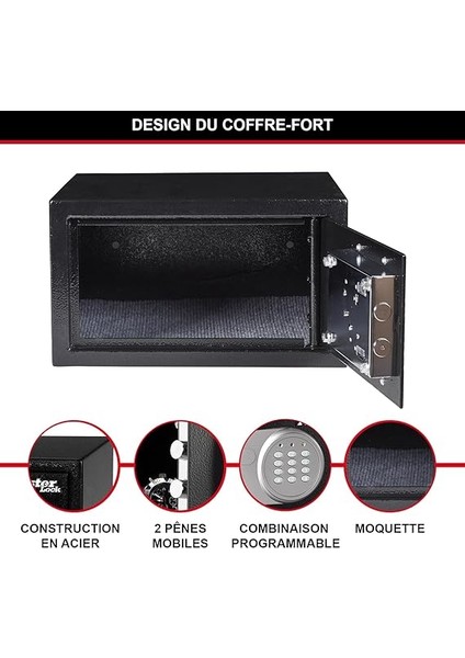 Lock Şifreli Kasa, Elektronik Kombinasyon, 11 L, 19,4 x 29 x 26,4 cm fırsatları