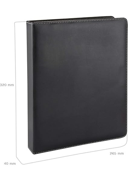 533S A4 Suni Deri Sırt 4 Halkalı Elite Klasör, Siyah, A4, 4 cm modelleri