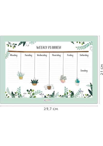 Haftalık, Günlük Planlayıcı Set - 50 Sayfa Tarihsiz Masaüstü Planner - Gençler, Kızlar, Yetişkinler Için To Do List - 3 Parça - Green Serisi modelleri