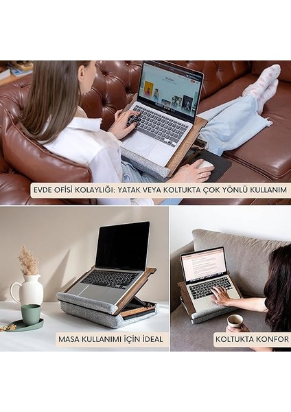 Wood - LS051 Minderli Eğim Ayarlanabilir Mousepadli Laptop Sehpası modelleri