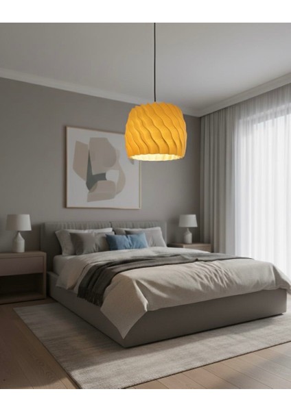 Wave - Dalgalı Modern Ahşap Görünümlü Sarkıt Avize / Lamba - BAL Köpüğü modelleri