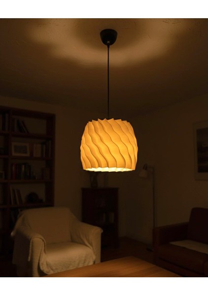 Wave - Dalgalı Modern Ahşap Görünümlü Sarkıt Avize / Lamba - BAL Köpüğü indirimleri