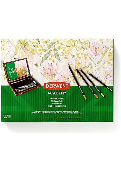 Academy Ahşap Kutuda Boyama Hediye Seti, 27 Parçalı Sanatçı Seti, Renkli Kalemler, Pastel Tebeşirler ve Aksesuarlar, Çizim, Eskiz ve El Işi Için Ideal, Hobi Sanatçıları Için, 305950 modelleri
