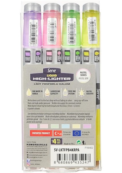 Likit Fosforlu Kalem Krs Pastel Pet Bls 4l fiyatları