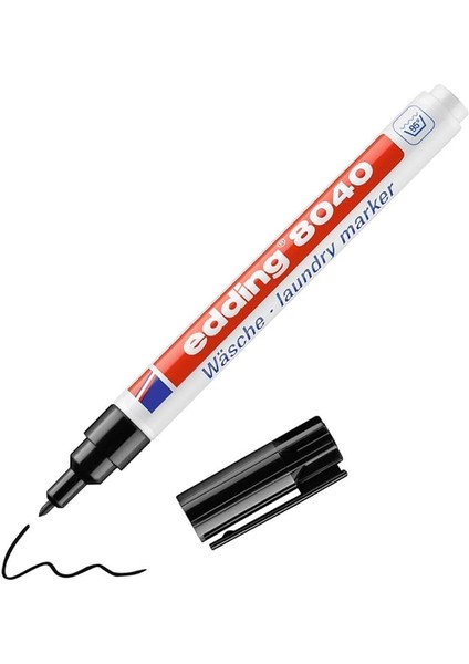 8040 Çamaşır Kalemi - Siyah - 1 Kalem - Yuvarlak Uç 1 mm