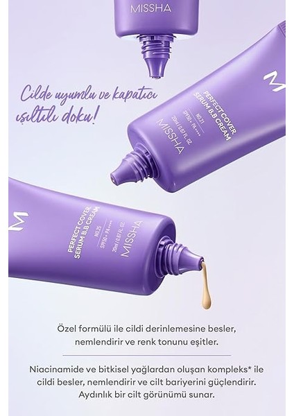 Yaşlanma Karşıtı Bakım ve Aydınlık Görünüm Sunan M Perfect Cover Serum Bb Cream SPF50+/PA++++ No:25 fiyatları