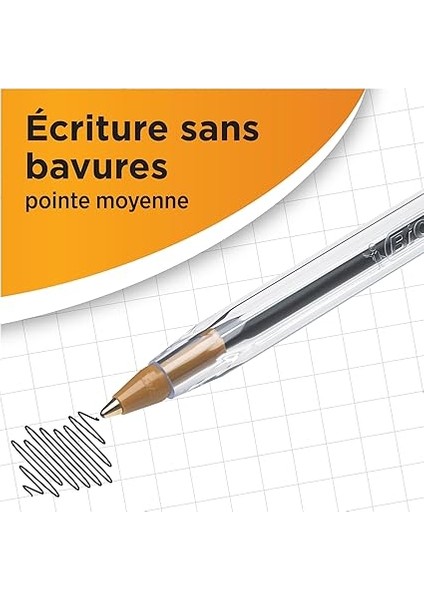 Cristal Medium Tükenmez Kalem Siyah 50'li Kutu, 1.0 mm Orta Kalınlıkta Uç, Şeffaf Gövde, Delikli Kapak indirimleri