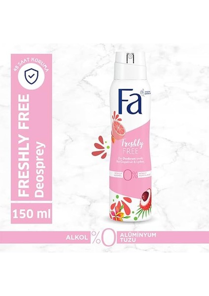 Freshly Free Greyfurt &amp; Liçi Deosprey 150 ml Kadın fiyatları