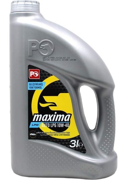 Petrol Ofisi Maxima Auto Lpg 10W/40 3 Lt Motor Yağı