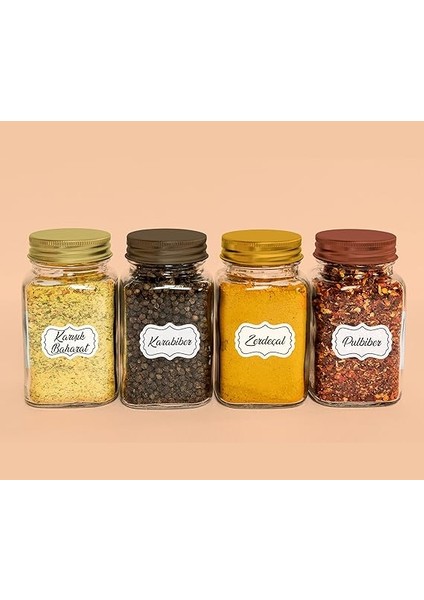 Baharatlık Etiketleri - Kendinden Yapışkanlı - 120 Adet Çıkartma Baharat Etiketleri - Suya Dayanıklı - Beyaz Baharat Kutuları Etiketleri fırsatları