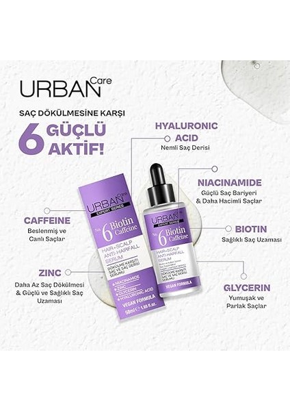 Care Expert No.6 Biotin Caffeine Dökülme Karşıtı Saç Bakım Serumu, 50 Mililitre, Vegan fırsatları