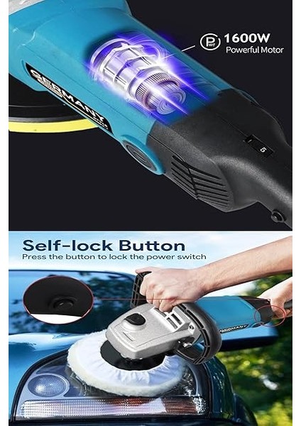 1600 Watt Polisaj Makinesi Seti 12 Parça Pasta Cila Seti 6 Kademeli Devir Ayarı modelleri