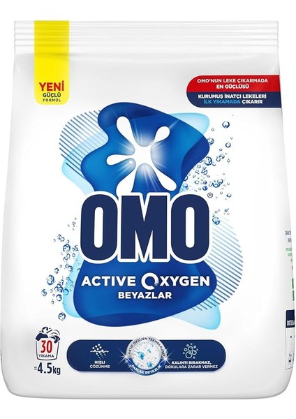 Active Oxygen Toz Çamaşır Deterjanı Beyazlar Için, 4.5 kg