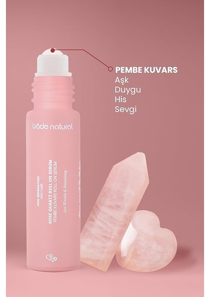 Natural Pembe Kuvars Roll On Antioksidan Yüz Masaj Serumu 10 ml fiyatları