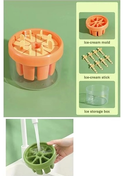 Silikon Dondurma Kalıbı, 8 Hazneli, Kokteyl ve Meyve Dondurma Kalıbı fiyatları