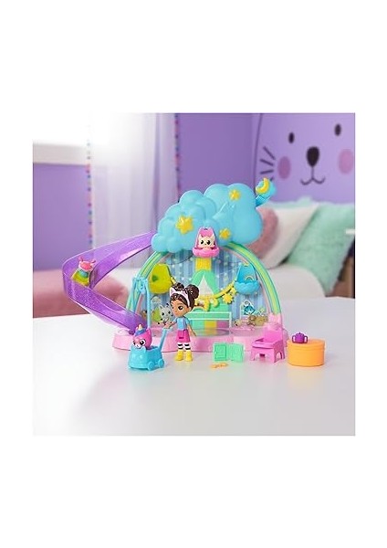 Dollhouse, 17 Parçalı Kitty Care Oyun Seti, Gabby Figürü ve 3 Yavru Kedi, Kaydırak ve Salıncaklı, 3 Yaşından Büyük Çocuklar Için Uygundur modelleri