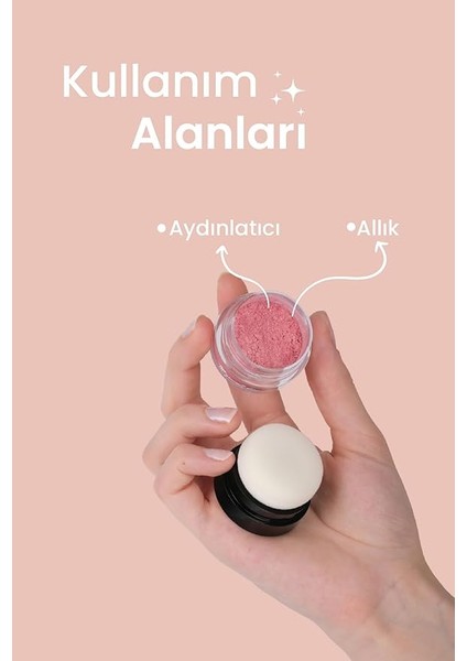 Natural Sparkle Powder Shinny Pink Çok Amaçlı Toz Işıltılı AYDINLATICI%100 Doğal fırsatları